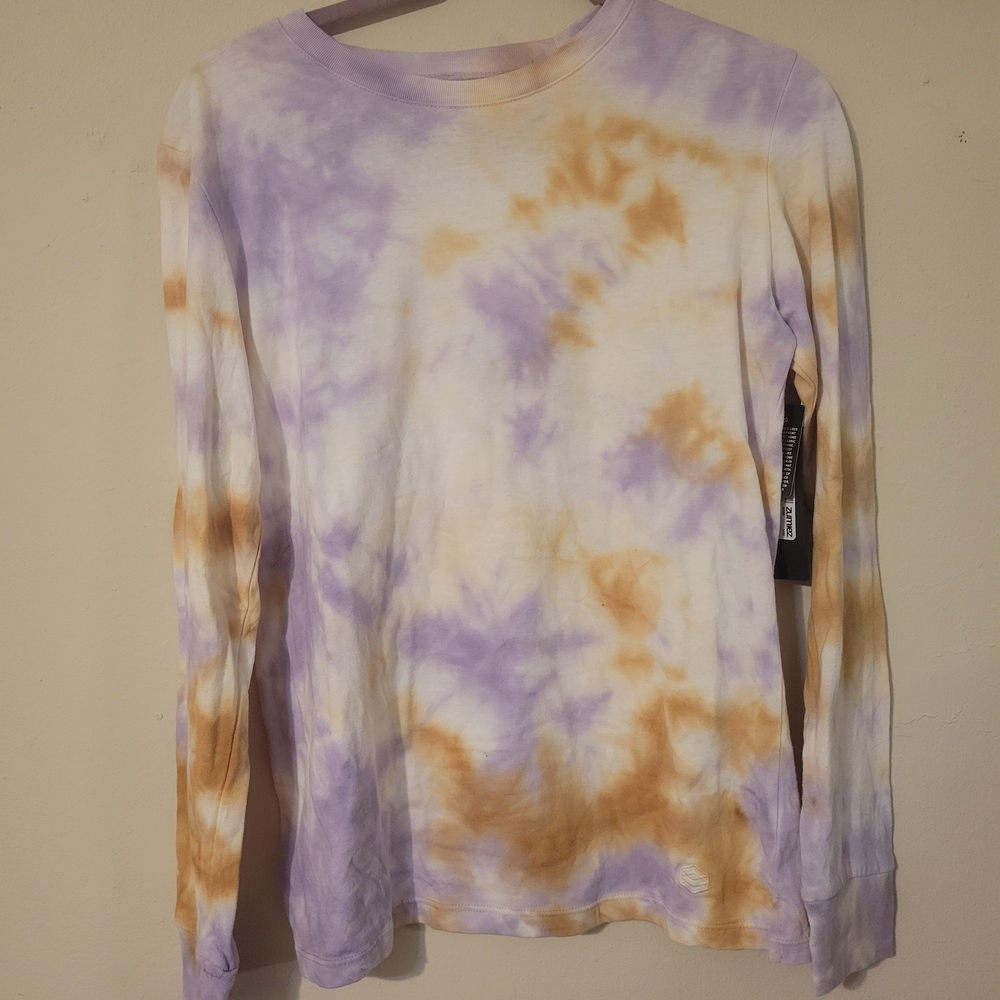 Zumiez Purple and Brown Tie-Dye Long Sleeve Tee